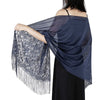 Lightweight Fringe Shawl Wrap for Women — Solid Floral Lace Evening Scarf for Weddings & Parties