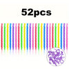 52/78-Piece Spiral Hair Perm Rods - Long Curling Rods for Natural Hair, Ionic DIY Salon Tool, Assorted Colors