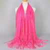 Floral Lace Tassel Scarf Shawl for Women - Bridal Mesh Fringe Wrap for Wedding & Evening