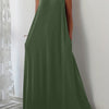 Women's Plus Size Sleeveless Maxi Dress - Elegant A-Line Solid Color, Medium Stretch for Spring & Summer