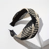 Braided Knotted Wide Headband - PU Leather Nonslip Boho Hairband for Women