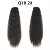 22-inch (56 cm) Water Wave Drawstring Ponytail - Synthetic Clip-In Curly Hair Extension for Women, Natural Black