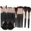 22-Piece Professional Makeup Brush Set with 2 Triangle Sponges — Foundation, Powder, Concealer, Eyeshadow, Blush & Eyelash Comb
