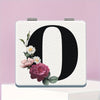 Alphabet Folding Handheld Makeup Mirror for Women & Girls - Floral & Heart Cutout Portable Vanity Mirror A-Z