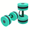 2-Piece Waterproof Barbell & Dumbbell Set – EVA Non-Slip Pool, Beach and Home Gym Weights, Green/Black