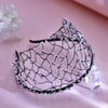 Handmade Crystal Beaded Headband – Wide Mesh Bridal Hairband with Sparkling Imitation Crystals for Weddings & Formal Events