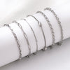 6-Pack Women's Stainless Steel Stackable Cuff Bracelets - Elegant Boho Set for Daily Wear & Parties