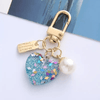 6-Pack Heart-Shaped Iridescent Acrylic Keychains, Pastel Rainbow Bag & Earphone Charms for Women's Fashion Accessories, Party Favors