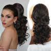 18-Inch (45 cm) Wavy Curly Claw Clip-In Ponytail Extension - Heat-Resistant Synthetic Hairpiece for Women, Clip-On Layered Ponytail for Daily & Party Wear
