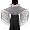 Lightweight Fringe Shawl Wrap for Women — Solid Floral Lace Evening Scarf for Weddings & Parties