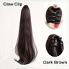 20-Inch (50 cm) Synthetic Straight Clip-In Ponytail Hair Extension - Long Claw Clip Hair Piece for Women