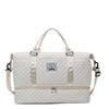Women's Large Quilted Checkered Duffle Bag - Removable Strap, Zipper Closure, Spacious Travel & Gym Weekend Bag