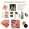 10-Piece Makeup Starter Kit for Beginners – Eyeshadow Palette, Lipstick, Mascara, Concealer & Brushes