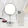 RANCAI 360° Stainless Steel Double-Sided Makeup Mirror – Polished Coastal Tabletop, HD Oil-Free Surface, Non-Electric, Anti-Skid Base