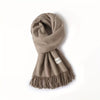 Solid Color Tassel Scarf with Fringe - Lightweight Polyester Shawl for Women