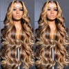 Glueless Human Hair Lace Front Wig 13x6x1, 250% Density Honey Blonde to Brown Ombre — Body Wave or Straight, Pre-Plucked with Bleached Invisible Knots