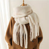 Women's Thick Knit Scarf - Ultra-Warm Windproof Plush Shawl Wrap in Macaron Colors