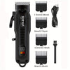 Professional 3-Speed Adjustable Hair Clippers with LCD Display — USB Rechargeable Lithium-Polymer Trimmer, Ergonomic Adjustable Dial for Salon & Home