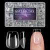 510-Pack Ultra-Short Square Press-On Nails, 15 Sizes, Clear Acrylic Glossy Tips for DIY & Salon Manicures