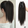 16-Inch (40 cm) Messy Short Straight Clip-In Ponytail Extension with Claw Clip - Synthetic Natural Look for Women