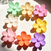 8-Pack Frosted Macaron Flower Hair Clips for Women – Small Neutral Floral Braid & Styling Accessories