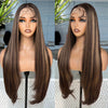 130% Density 32-Inch (81 cm) Straight Lace Front Wig for Women — Brown Honey Blonde