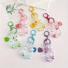 6-Pack Cartoon Beaded Acrylic Keychains, Cute Phone Chain and Bag Charms, Durable Zinc Alloy Keyrings, Anime-Inspired Gift Set