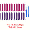 30-Pack Heatless Spiral Hair Rollers with Styling Hooks, Portable Magic Hair Curlers DIY Kit