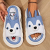 Women's Cute Cartoon Linen Slippers - Non-Slip Sweat-Absorbent Indoor House Shoes