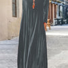 Plus Size Velvet Knee-Length Dress Round Neck Long Sleeve Straight Fit