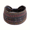 Elegant Bohemian Wide Printed Headband for Women – Stretchy Non-Slip Yoga & Running Hair Accessory, 1-Pack