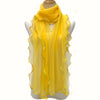 Bohemian Ruffle Edge Scarf — Long Lightweight Breathable Shawl with Glitter Accents, Sun Protection Wrap for Women