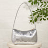 Golden Crocodile-Embossed Shoulder Baguette Bag for Women, Metallic Underarm Purse — Chic Everyday & Mother's Day Gift