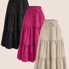 3-Pack Women's Plus Size Pleated Midi Skirts – Loose Fit with Ruffle Detail, Solid Colors for Spring/Summer