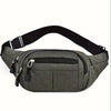 Unisex Nylon Waist Bag - Adjustable Strap 4-Pocket Large Capacity Crossbody Chest Pack for Cycling Running Gym Travel