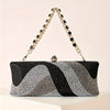 Sparkling Rhinestone Petite Evening Clutch with Detachable Wrist Strap & Long Chain