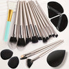 10-Piece Champagne Makeup Brush Set - Oval Foundation & Face Brushes