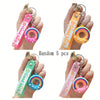 Rainbow Donut Keychains with PVC Rope – 5-Pack or 12-Pack Cute Cartoon Pendant Keyrings