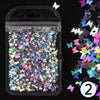 Holographic Butterfly & Heart Nail Glitter Flakes 3D Laser Sequins for Manicure & Nail Art