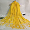 Lightweight Fringe Shawl Wrap for Women — Solid Floral Lace Evening Scarf for Weddings & Parties