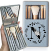 Portable Professional Makeup Brush Set with Mirror, Soft Fluffy Travel Brushes and 26-Letter Initial Garland Gift