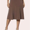 Plus Size Knee-Length Flared Swing Skirt, Solid Color for Spring & Summer
