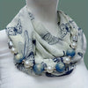 Beaded Chiffon Shawl Neck Warmer - Elegant Decorative Scarf for Evening & Going Out