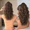 16-Inch (40 cm) Water Wave Claw Ponytail Extension – Heat Resistant Ombre Synthetic Hairpiece for Women