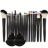 22-Piece Professional Makeup Brush Set with 2 Triangle Sponges — Foundation, Powder, Concealer, Eyeshadow, Blush & Eyelash Comb