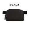 Adjustable Nylon Fanny Pack – Minimalist Crossbody Waist Bag for Sports & Casual (Black)
