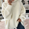 Plus Size Turtleneck Knitted Sweater - Cozy Long Sleeve Pullover for Curvy Women, Fall Winter