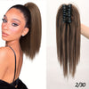 16-Inch (40 cm) Messy Short Straight Clip-In Ponytail Extension with Claw Clip - Synthetic Natural Look for Women