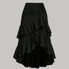 Women's Brown Asymmetrical Ruffle Hem Skirt – Multi-Layer Polyester, Machine Washable, Spring/Fall
