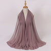 Windproof Chiffon Hijab Scarf - Lightweight Solid Color Shawl & Head Wrap for Women, Travel & Beach